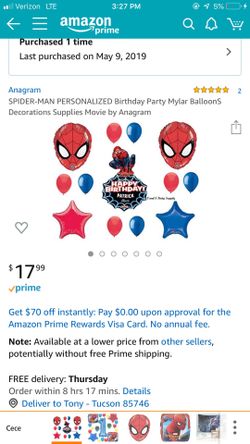 birthday party balloons - Spider-Man