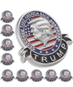 Donald Trump Lapel Pin, Take America Back, Profile on American Flag