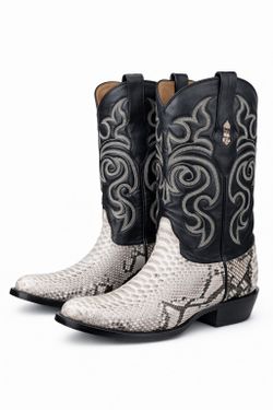 Genuine Python Snakeskin Cowboy Boots – Men’s Size 8D (Worn Once)