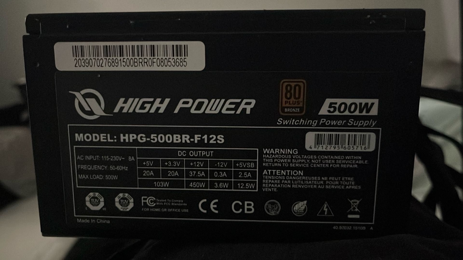 500 Watt PSU