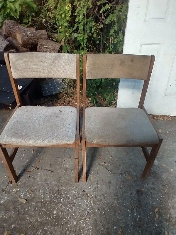 Vintage Pair Of Wooden Chairs