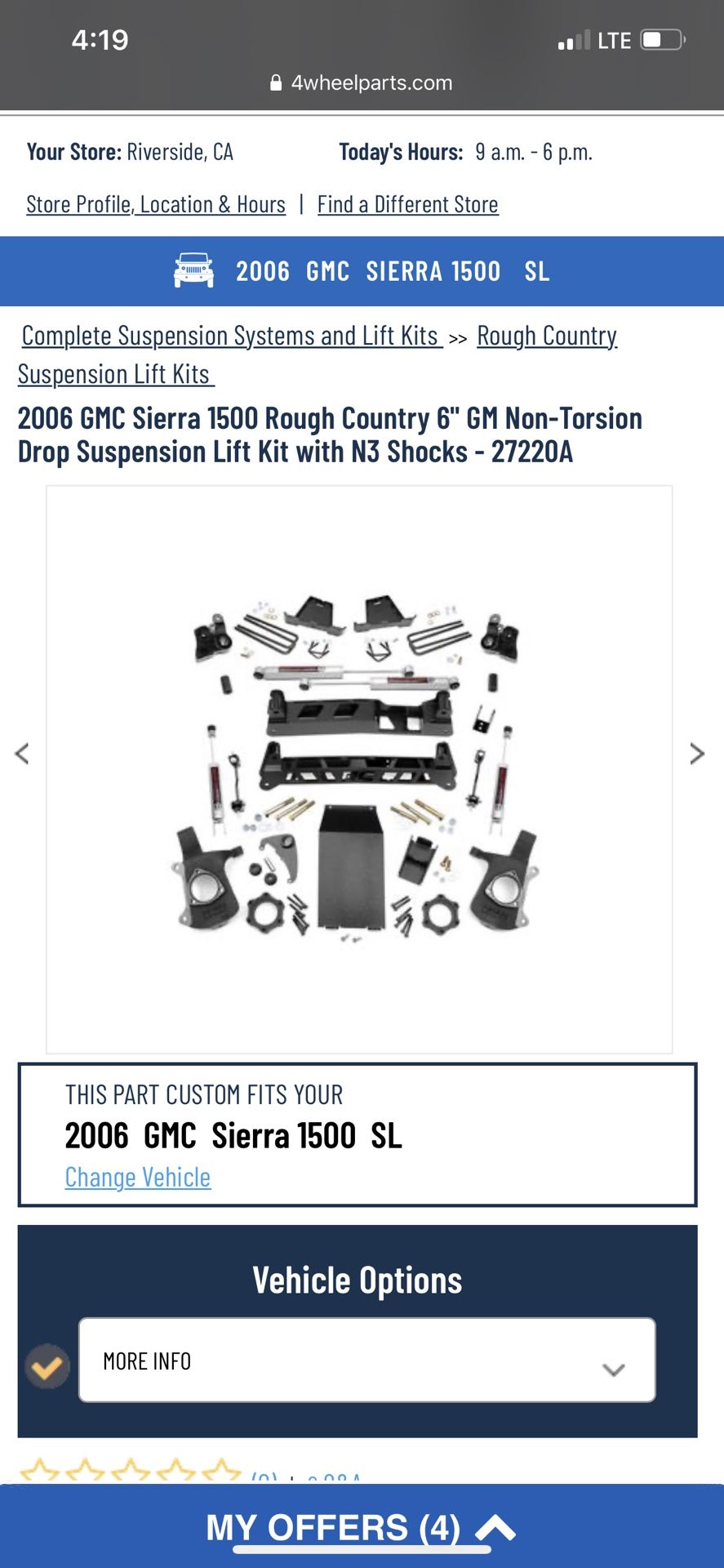 Rough country 6in lift kit 99-06 Chevy/gmc 1500