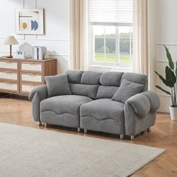 78" velvet double sofa with two cushions suitable for living room, bedroom, lounge