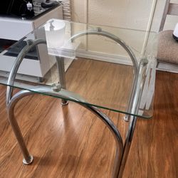 Set Of Two Glass End Tables 