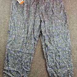 Jessica Simpson Women's 2XL Green Floral Pants NWT