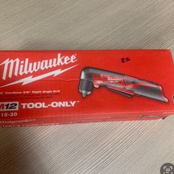 Milwaukee New 3/8 Right Angle Drill M12