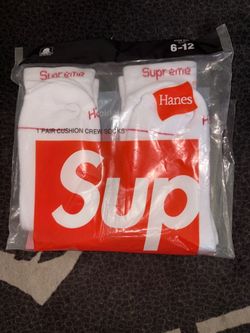 White Supreme socks