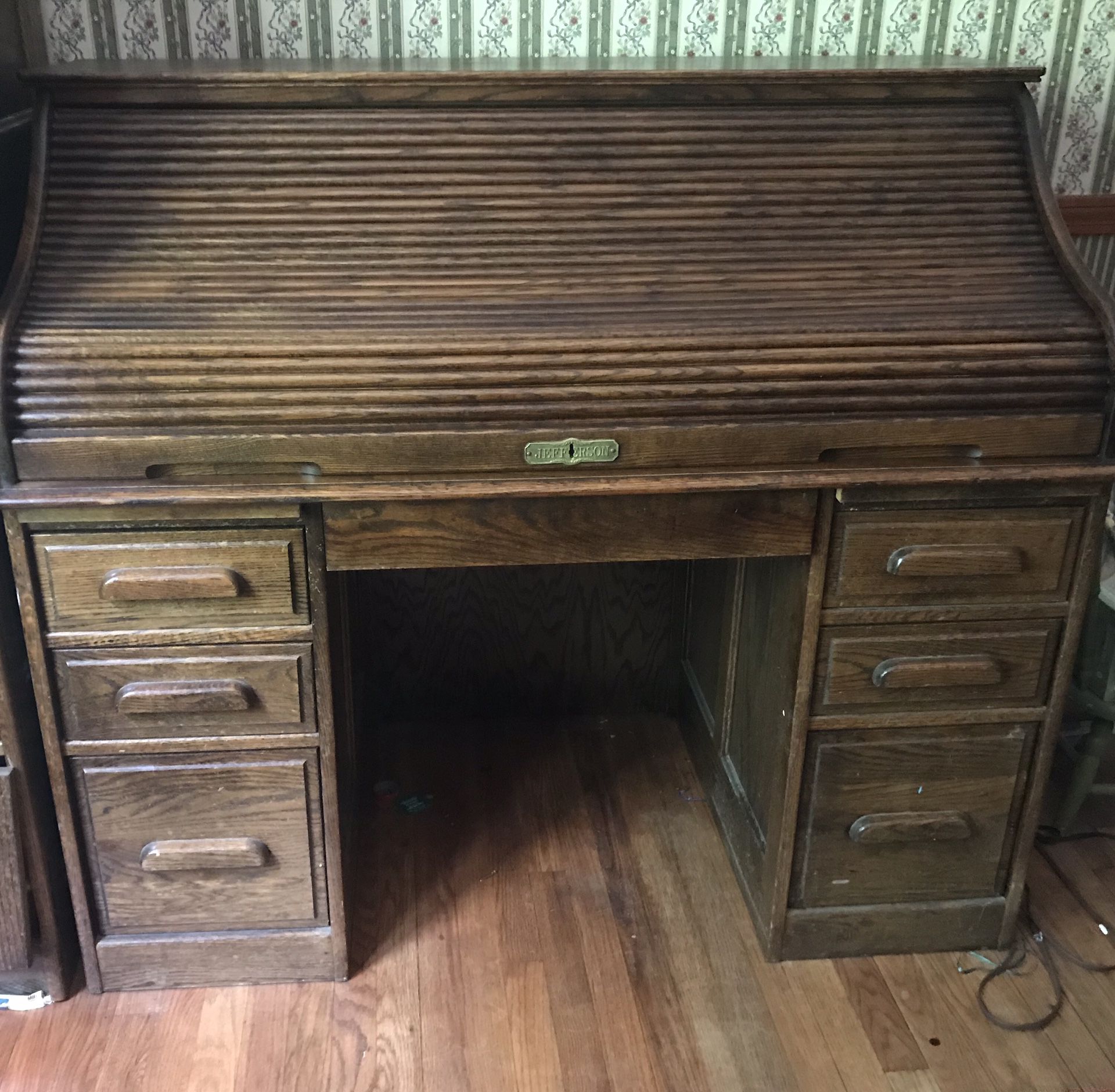 Oak roll top desk made by Jefferson- moving to the West, last chance to purchase this desk and/or filing cabinet