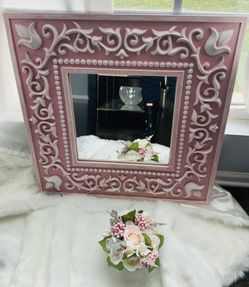 Shabby Chic pink mirror 