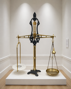 Large Antique Merchant’s Balance Scale Circa: 1880–1910 Marble and Brass