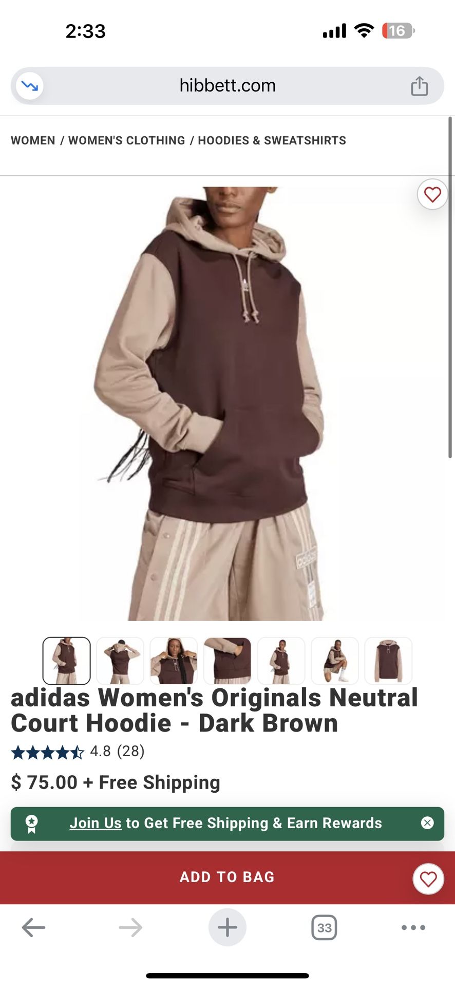 Women Adidas Hoodie Size Large
