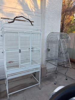 Two bird cages