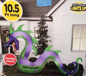 10.5 Ft Halloween Inflatable Dragon / Serpent - Lights Up (Great Condition!)