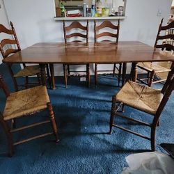Dining room table and chairs.