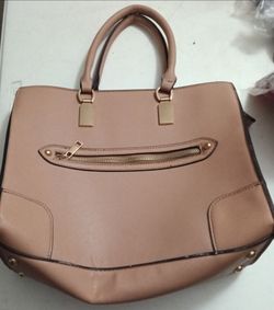 Blush Pink Structured Tote Handbag