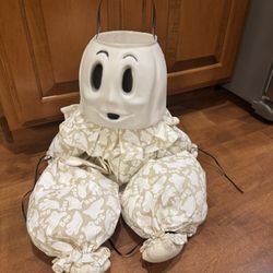 Handcrafted Halloween ghost bucket, face vintage style shipping available