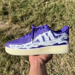 Nike Air Force 1 Purple Skeleton Sz11.5 DS