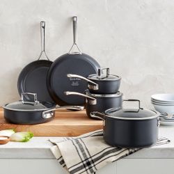 Sur La Table Classic Hard Anodized Ceramic Nonstick 10-Piece Cookware Set, Aluminum