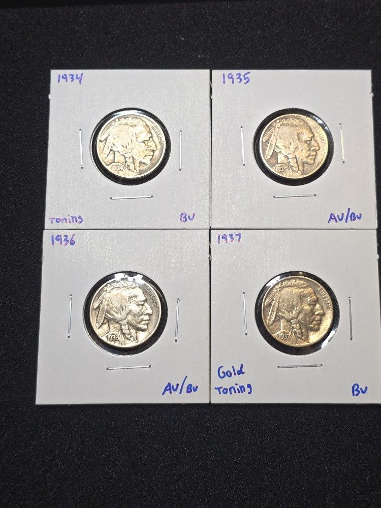 4 Nice Buffalo Nickels