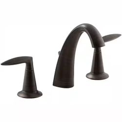 KOHLER Alteo 8 in. Widespread 2-Handle Mid Arc Water-Saving Bathroom Faucet in Oil-Rubbed Bronze