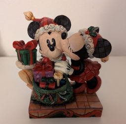 Mickey And Minnie Mouse "A Christmas Kiss" by Jim Shore