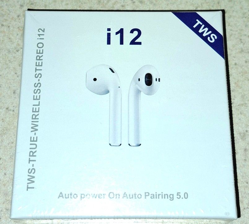 White I12 Wireless EARPHONE Bluetooth HEADSET WITH charge BOX