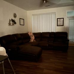  Leather Recliner Sectional 