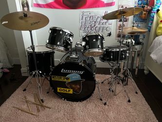 Ludwig Black Drum Kit with Zildjian Cymbals