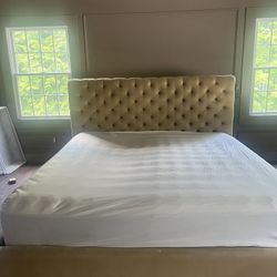 Pottery Barn king Size chesterfield Velvet Bed