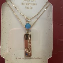 Women’s Gold And Turquoise Color 2 In One Necklace  New