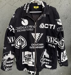 Chinatown market all over print denim jacket