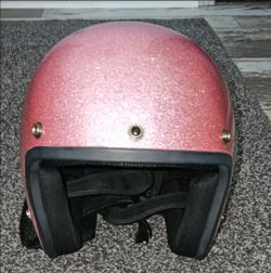 D.O.T. Daytona Cruiser Motorcycle Helmet Sz. M- Pink Metal Flake