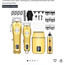 Hair Clippers for Men, Professional Beard Trimmer Mens Shaver Electric Razor Nose Trimmer Kit, Cordless Barber Clippers and Trimmers Set, Hair Cutting
