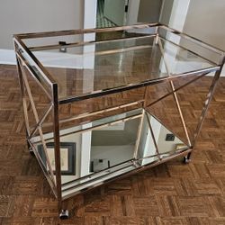 Brass And Glass Bar Cart