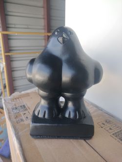 Botero Style Wooden Bird Statue Colombia