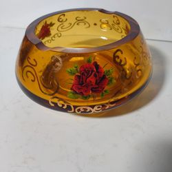 Vintage Beautiful Glass Ashtray $25