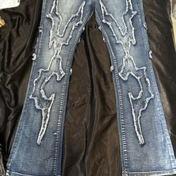 Distressed Flare Jeans Size 36