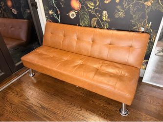 Faux leather futon