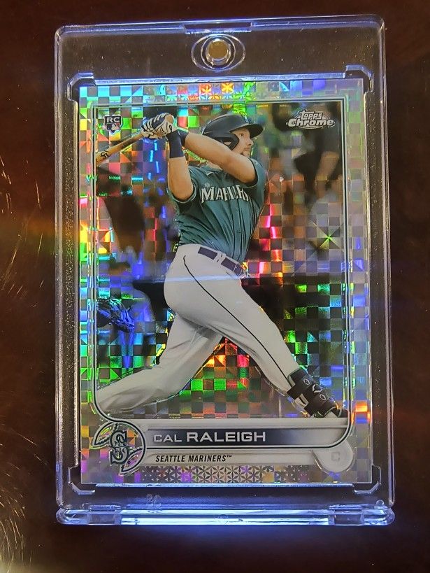 Cal Raleigh - 2022 Topps Chrome #149 (RC) X-Fractor parallel - Seattle Mariners