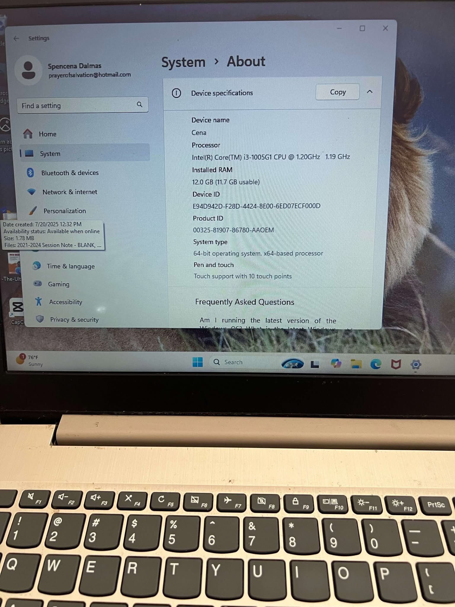 Laptop And Wireless Keyboard
