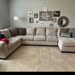 Beige  U Shape Sectional 