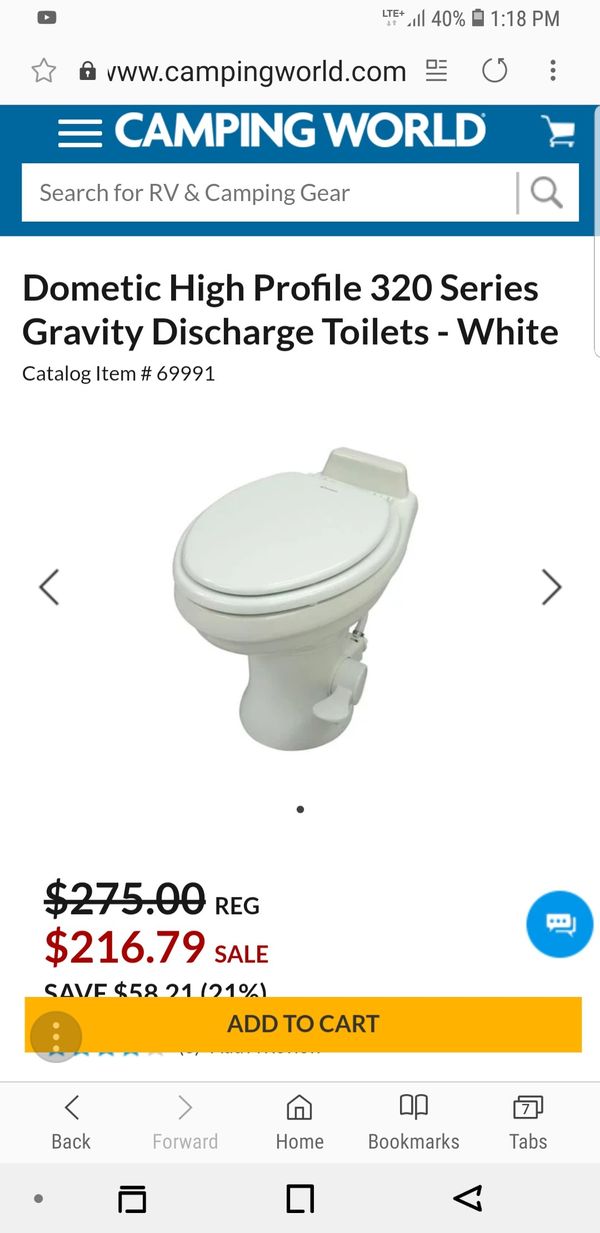 Brand New Dometic Gravity Flush High Profile Rv Toilet For Sale In