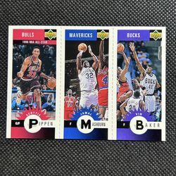 1996-97 Collectors Choice Scottie Pippen Jamal Mashburn Vin Baker M103/M108/M137