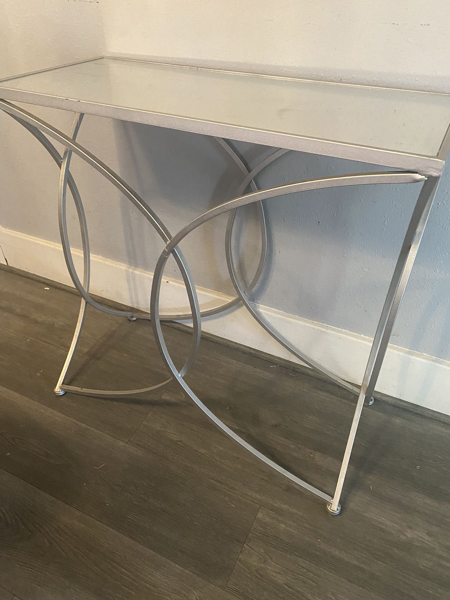 Mirrored And Silver Console Table