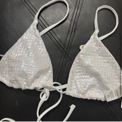 L*Space Brittany Bikini Top in Gloss Gator White - Small - NWOT