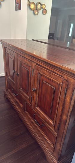 Free  Ashley furniture solid wood server/ cabinet buffet