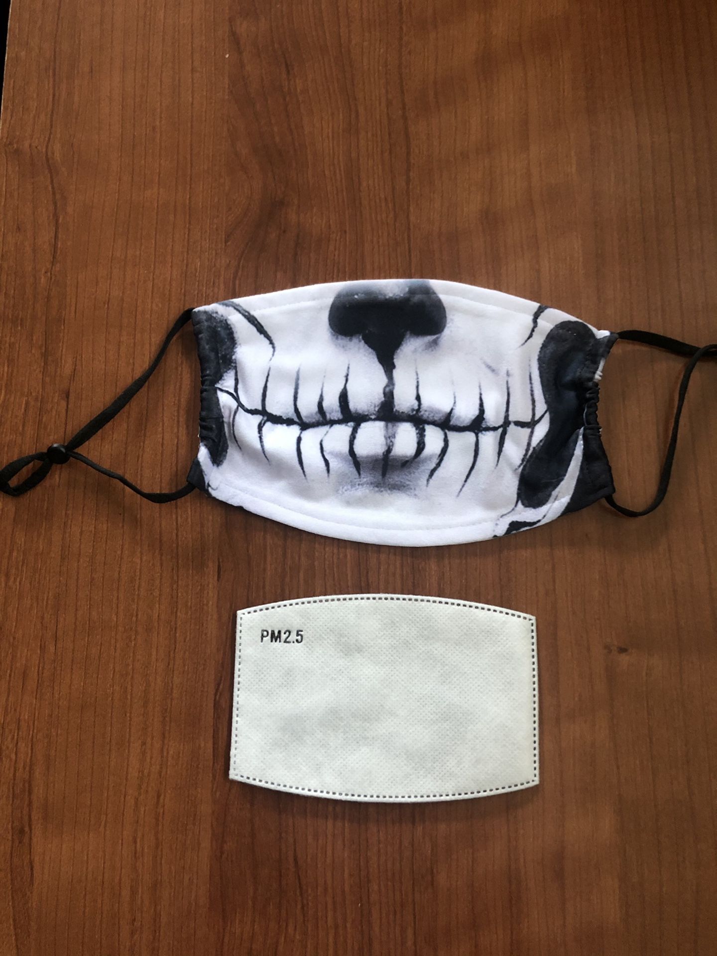 New Skeleton Print Face Mask with Filter