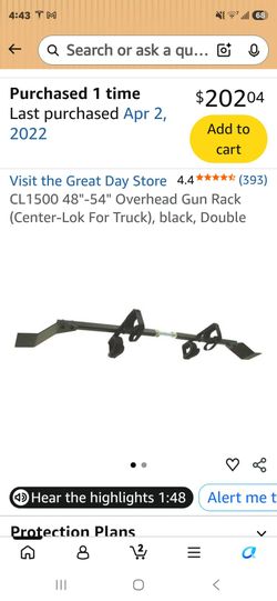 Great Day CL1500 Overhead Gun Rack for Truck