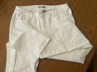 Chicos Platinum White Denim Jeans~ size 2