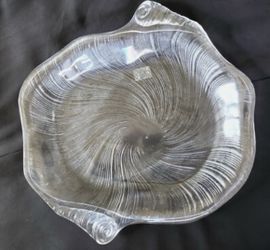 Vintage Studio Nova SEASHELL Clear Crystal Textured 15" PLATTER